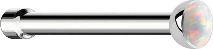 Produktbild Star Piercing Nasenstecker gerade silber mit Opal weiss (ohne Messing, Chirurgenstahl 316L)