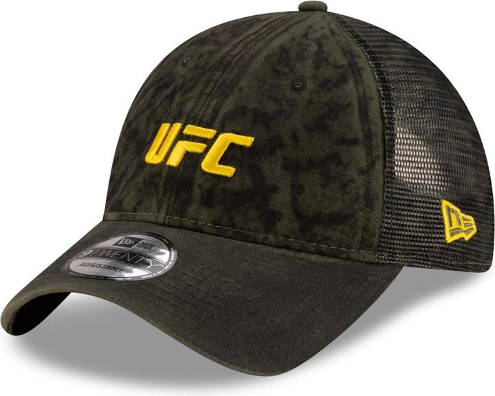 Actual product image New Era 9Twenty Trucker Cap - UFC MMA oil washed oliv