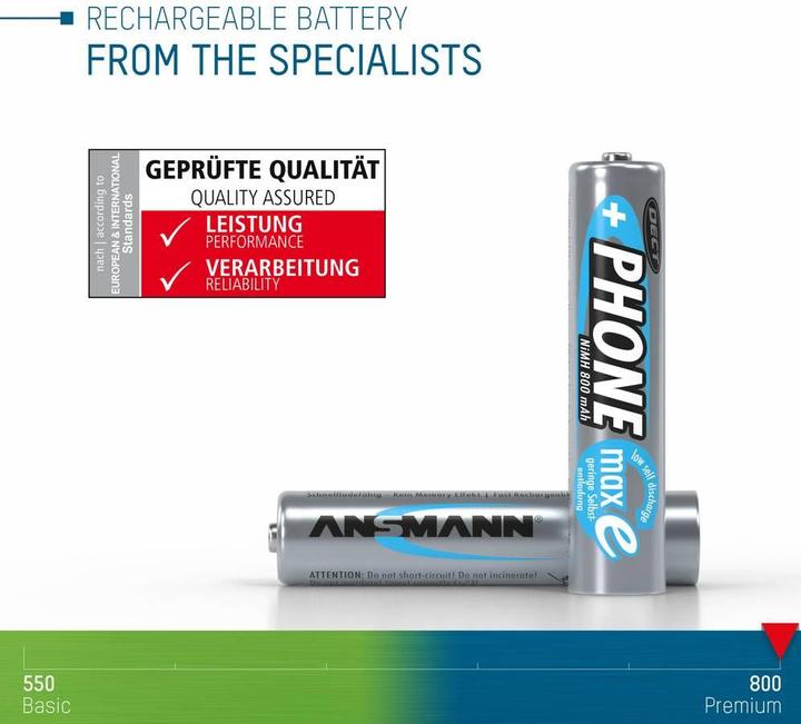 Image du produit Ansmann Téléphone (3 pcs, AAA, 800 mAh)