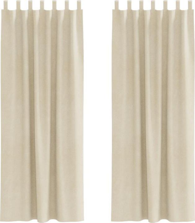Produktbild VidaXL Verdunkelungsvorhänge mit Schlaufen 2 Stück Creme Samt (140 x 260 cm)