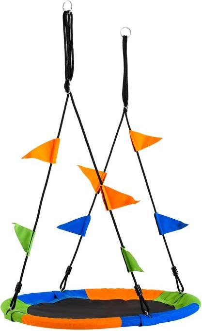 Produktbild Swisshandel24 Ø100 cm Nestschaukel Tellerschaukel Kinderschaukel Gartenschaukel bis 80 kg Outdoor belastbar für 3+