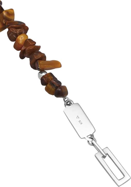 Image du produit Kuzzoi Choker, collier de pierres précieuses (Argent sterling 925, Acier inoxydable, œil de tigre, 42 cm)
