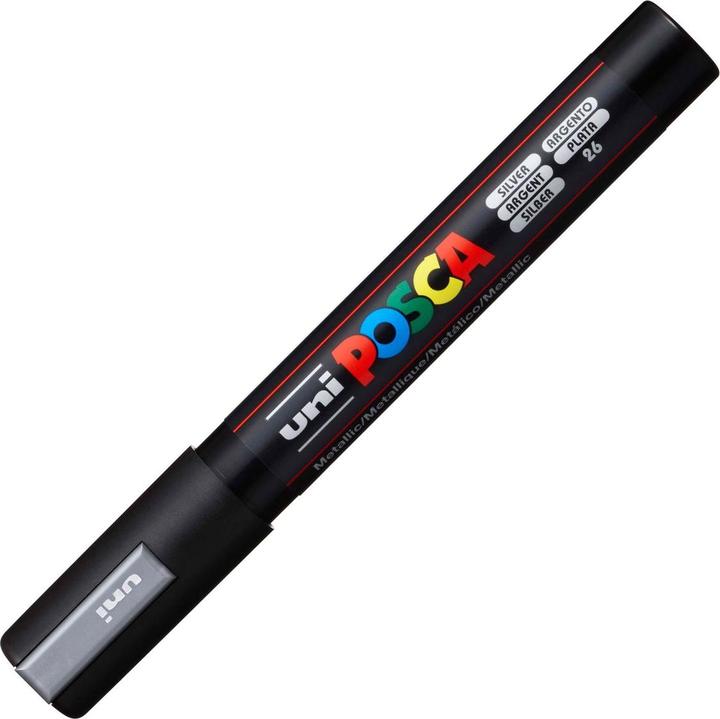 Actual product image Posca Marker PC-5M round tip (Silver, 2.50 mm, 1 x)