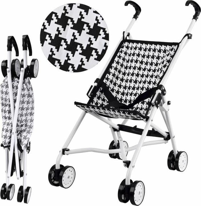 Actual product image Jokomisiada PIXINO Baby-Puppenwagen, schwarz-weiss