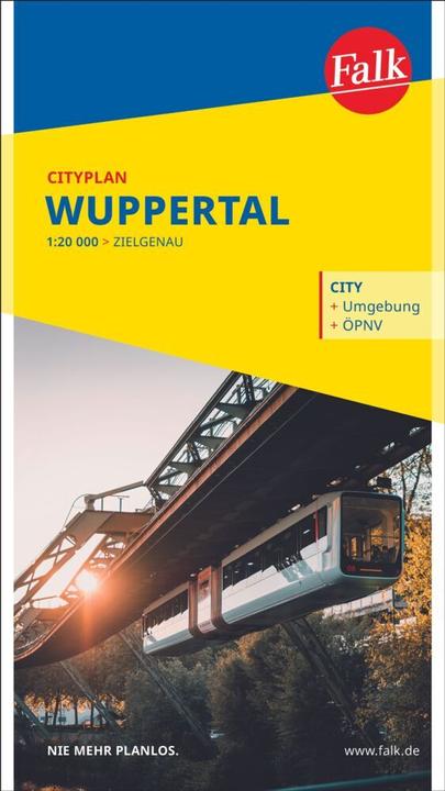 Actual product image Falk City map of Wuppertal 1:20,000