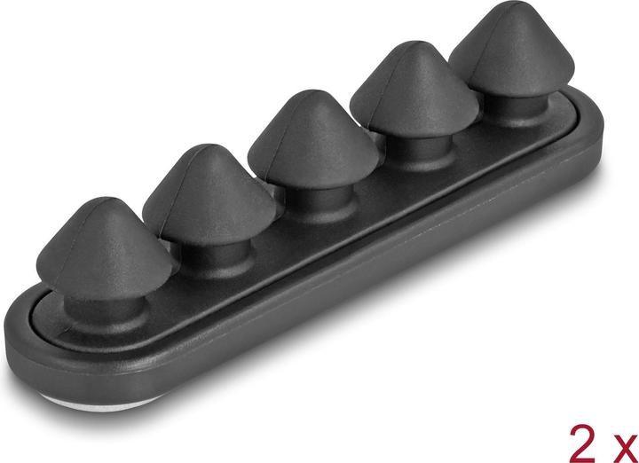 Actual product image Delock Cable holder with 5 feed-throughs self-adhesive black set 2 pieces