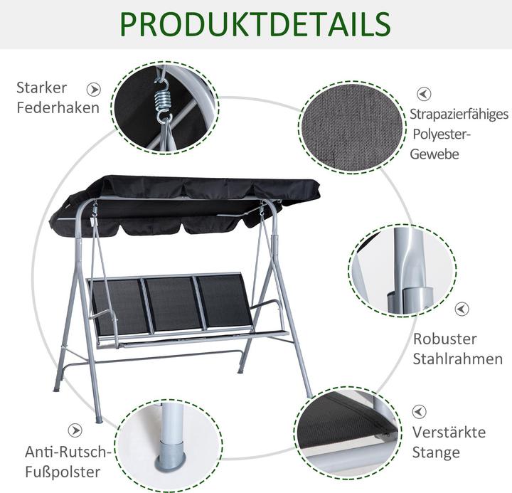 Actual product image Outsunny Hollywood swing with roof