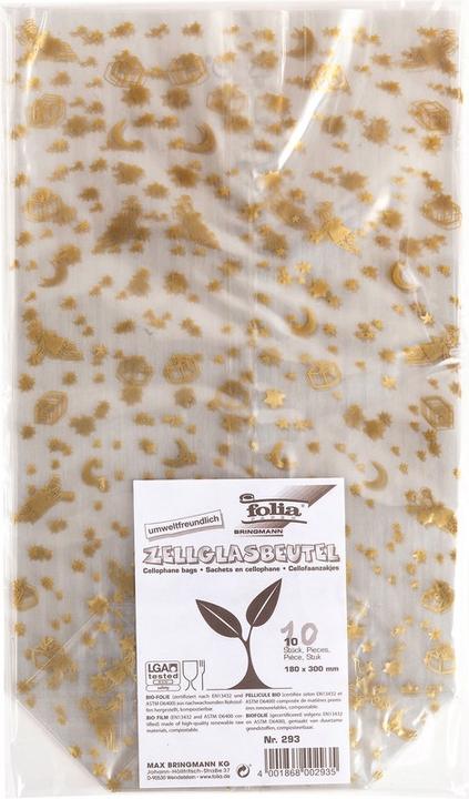 Image du produit Folia Sachets de cellophane avec impression de Noël (10 x)