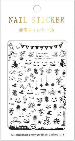 Produktbild Nagellack24 Nail Art Sticker Selbstklebend Silber Halloween (Silber)