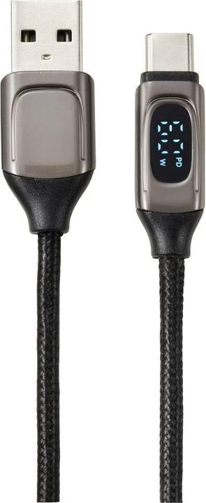Produktbild Renkforce USB-Kabel USB 2.0 USB-C® Stecker 0.50 m Aluminium (Metallic) Geflechts (0.50 m, USB 2.0, 60 W)