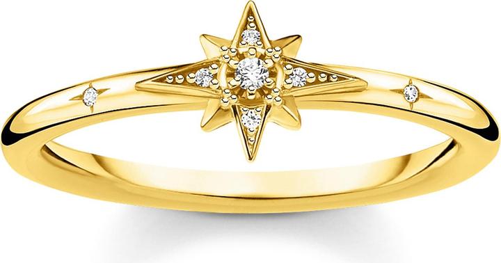 Produktbild Thomas Sabo Ring Stern Mit Steinen Gold (48, 925 Silber)