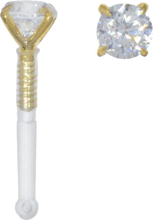 Actual product image Bijouteria Nose piercing (Bioplastic, Gold 18K, Crystal)