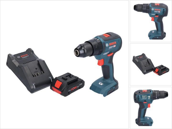 Produktbild Bosch Professional Bosch GSB 18V-55 Professional Akku Schlagbohrschrauber 18 V 55 Nm Brushless + 1x ProCORE Akku 4,0 Ah (Akkubetrieb)