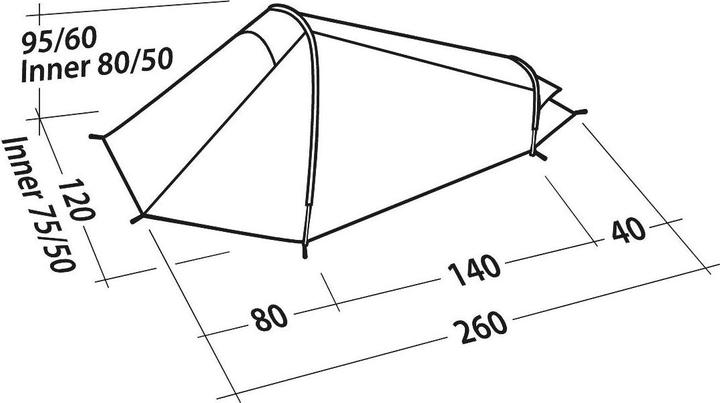 Actual product image Easy Camp Geminga 100 Compact 1 Person(s) Blue, White Tunnel Tent (Tunnel tent, 2.12 kg, 1 person)