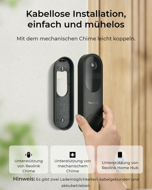 Image du produit Reolink D340B 2K+ WiFi Video Doorbell (WiFi)