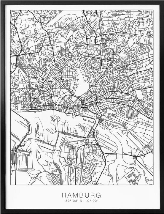 Immagine prodotto Trenddeko Mappa della città di Amburgo (24 x 30 cm)