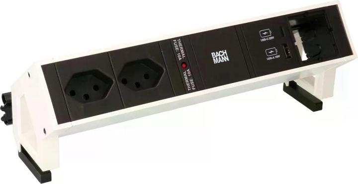 Produktbild Bachmann Tischsteckdosenleiste DESK2 2x T13 1x USB A/C 1x Leer, Ws (2 x, Typ 13, 0.20 m)