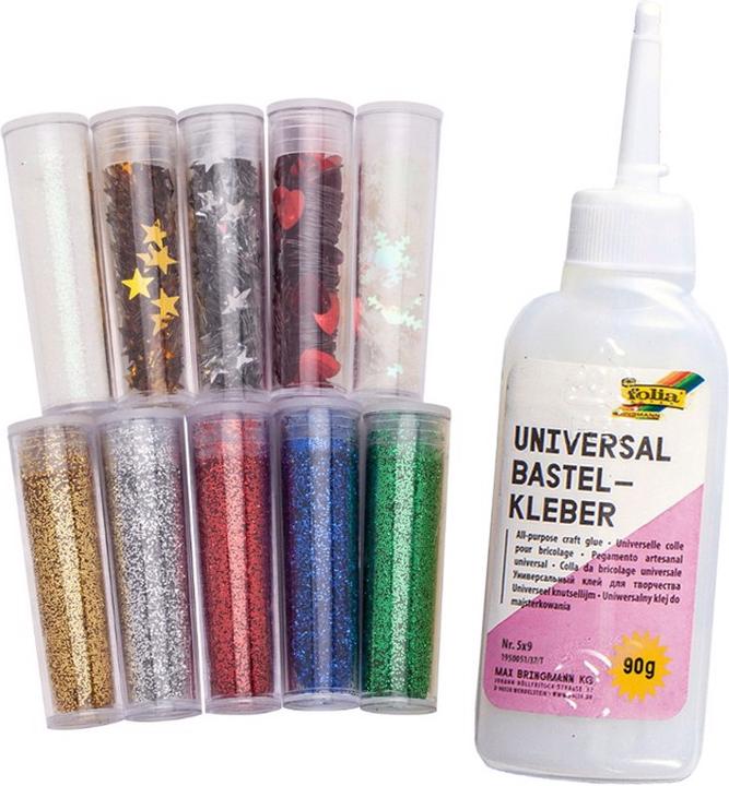 Image du produit Folia Jeu de paillettes avec colle décorative