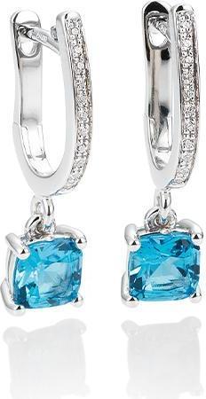 Breuning OHRSCHMUCK - ED.TOP.DUNKEL (SWISS BLUE)/Brill. 0,066 Ct. H/si (750/18 K Gold)