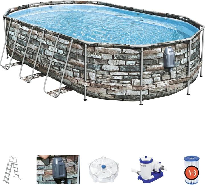 Immagine prodotto Bestway Set Pool Power Steel Comfort Jet Series 610 x 366 x 122 cm (610 x 366 x 122 cm)