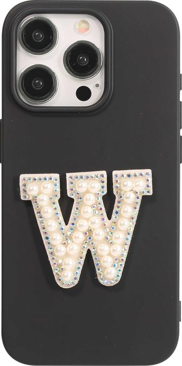 Actual product image PhoneLook Autocollant sticker pour téléphone/tablette/ordinateur brodé en 3D pearls blanc Lettre W