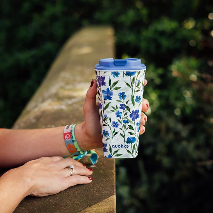 Actual product image Quokka Vaso Cafe Doble Pared - Doppelwandiger Becher 450 ml (Ditsy Bloom) (0.45 l)