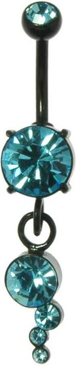 Image du produit Bijouteria Piercing nombril (Acier chirurgical 316L, Cristallin, Revêtement PVD (noir))
