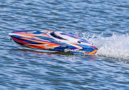 Actual product image Traxxas BOAT SPARTAN SR 1037mm 1:10 EP RTR ORANGE TQi 2.4GHz WITHOUT charger and WITHOUT battery