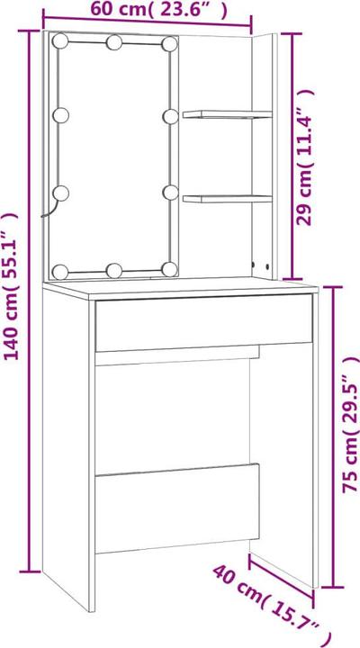 Actual product image VidaXL Milakhna (60 x 40 x 140 cm)