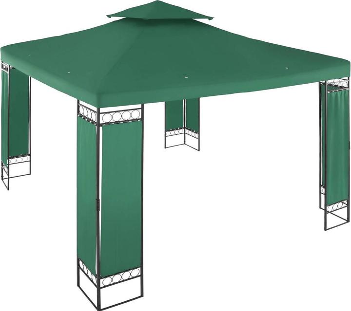 Produktbild Uniprodo Gartenpavillon Pavillon Metall Festzelt Sonnendach Partyzelt dunkelgrün 3x3m (294.50 cm, 294.50 cm)