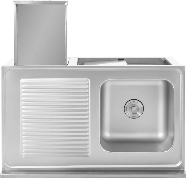 Produktbild Royal Catering Spülenschrank Spülenunterschrank Spülschrank Edelstahl Becken: 400x400x300 mm (Aufsatzspülbecken, 30 cm, 60 cm)