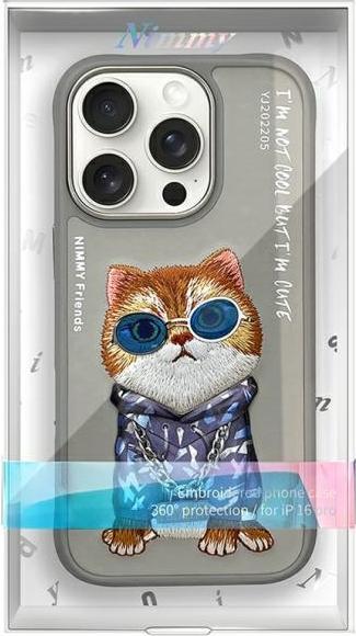 Image du produit Nimmy case iPhone 16 Pro 6.3" gray Glasses Cool Cat (Apple iPhone 16 Pro)