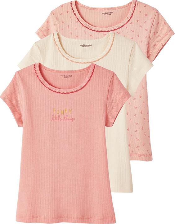 Produktbild Vertbaudet 3er-Pack Mädchen T-Shirts, Ripp Oeko-Tex (140)
