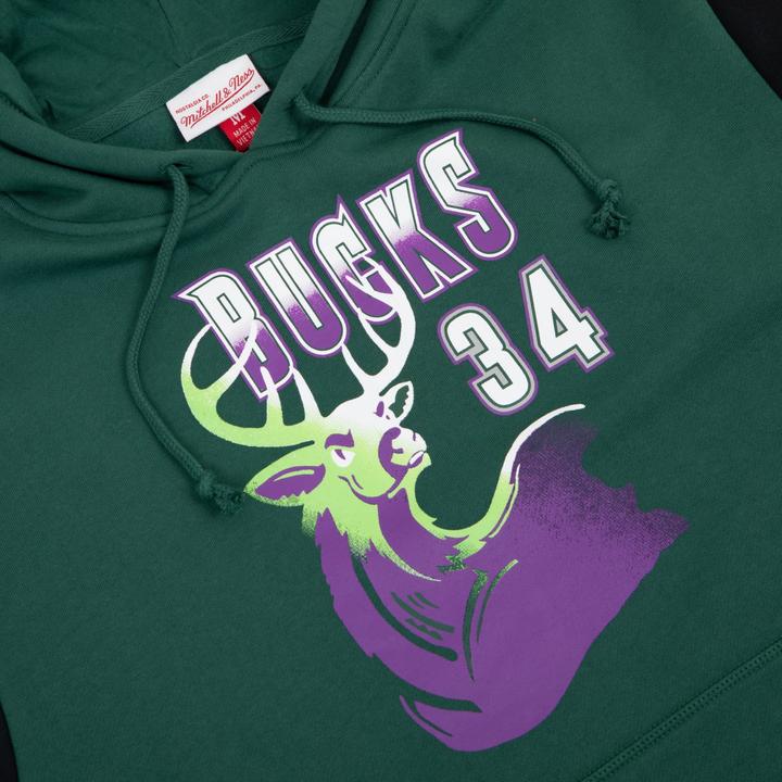 Actual product image Mitchell & Ness M&N Fleece NBA Hoody - Milwaukee Bucks Ray Allen - L (L)