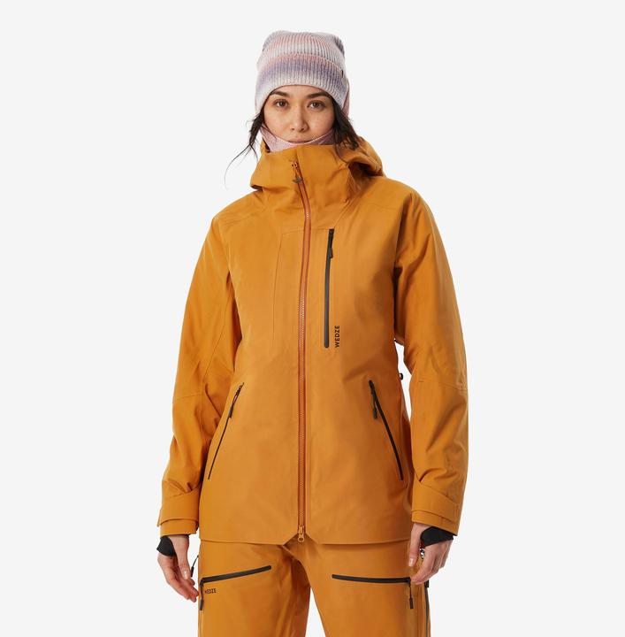 Wedze Skijacke Damen warm und atmungsaktiv - FR500 camel