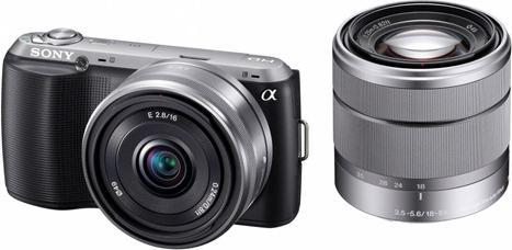 Actual product image Sony NEX-C3D, 16MP, 16mm+18-55mm Kit, System Camera, Black