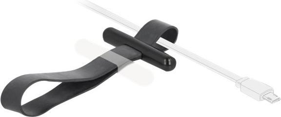 Produktbild Delock Kabelbinder mit Gummischlaufe Schwarz 2.6 cm x 15 mm (Kunststoffkabelbinder, 26 mm, 1 Stk.)