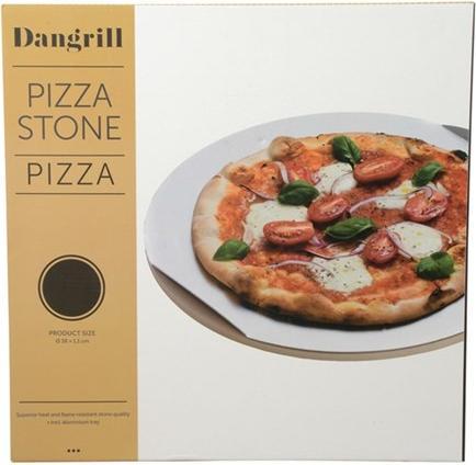 Image du produit Dangrill Pierre à pizza BBQ, ronde, avec plaque en aluminium, 38cm