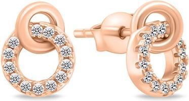 Brilio Silver - Decent bronze earrings with zircons EA779R