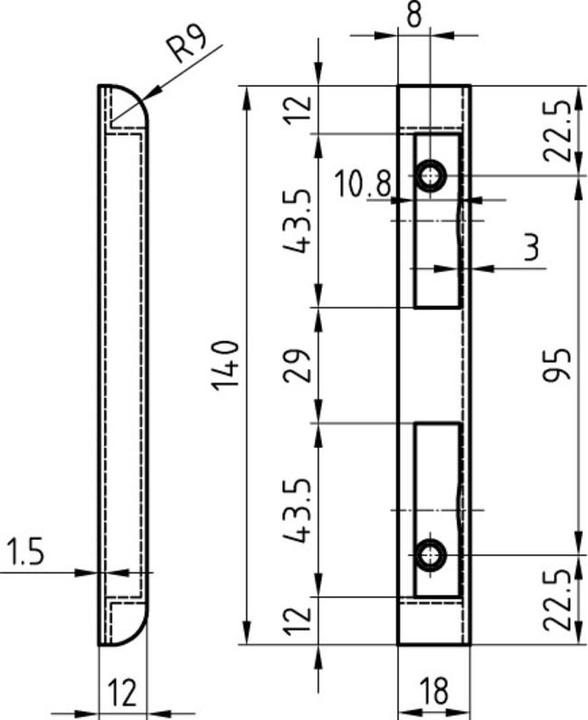 Actual product image Glutz Cap striking plates (Striking plate)