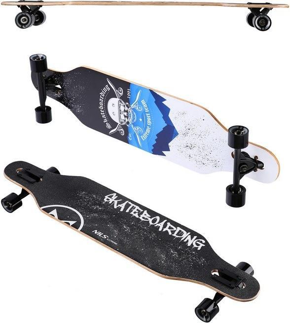 Actual product image Nils Longboard Skull Wood Skate Extreme (40.55")