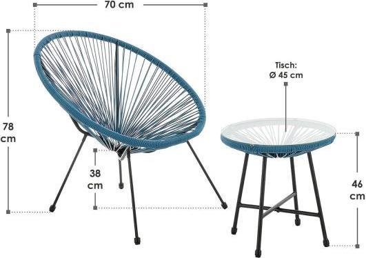 Immagine prodotto Juskys Set di mobili da balcone Ostana (45 cm)