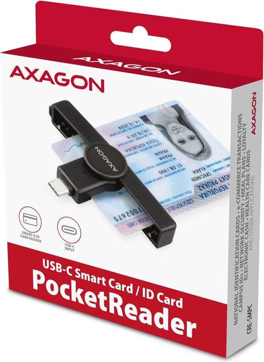 Image du produit Axagon CRE-SMPC Lecteur de cartes à puce USB-C PocketReader (USB 2.0)