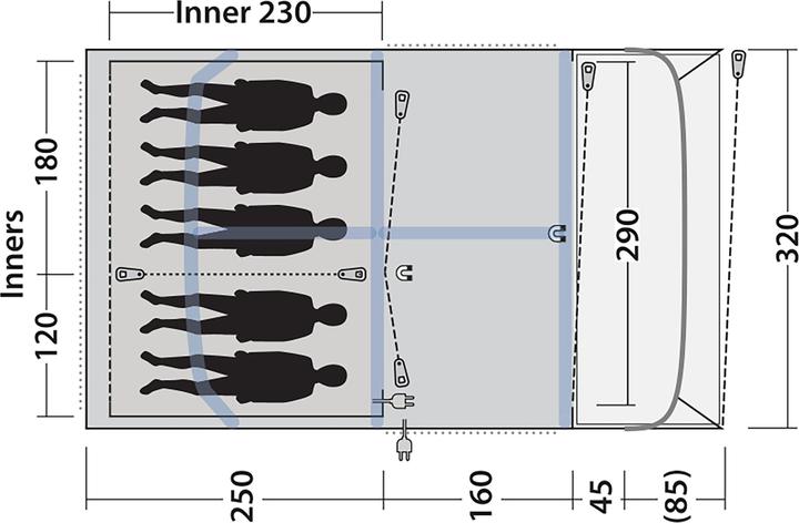Actual product image Outwell Nashville 5 Air TC (Pitching tent, 35.80 kg, 5 persons)