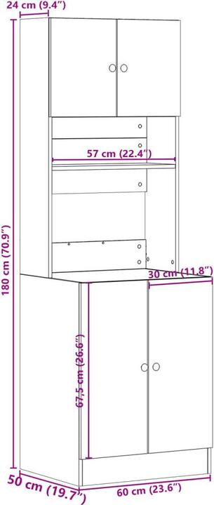 Produktbild VidaXL Klementine (60 x 50 x 180 cm)