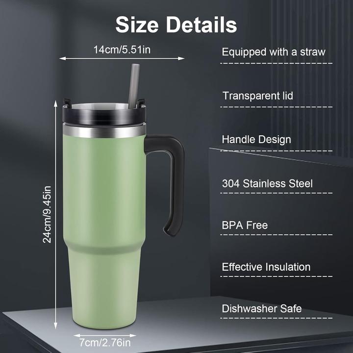Produktbild ASMI Edelstahl Thermobecher, Kaffeebecher, Auto-Tumbler-Becher, 900ml (0.89 l)