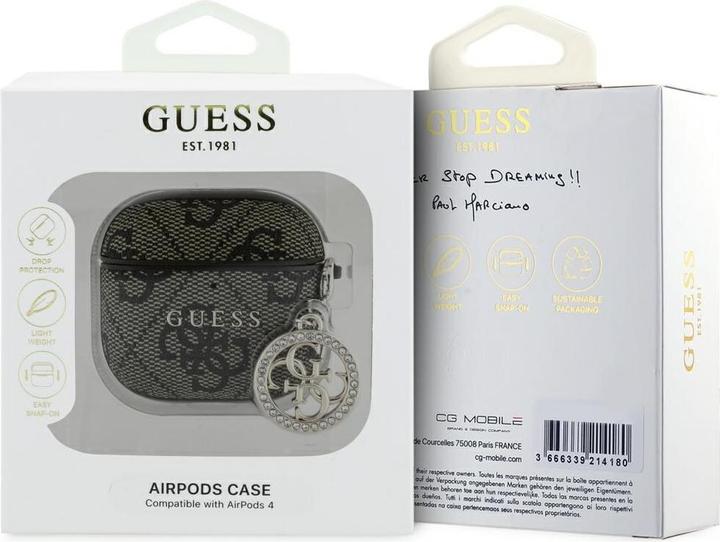 Image du produit Guess 4G Strass Charm Cover für Apple Airpods 4 - brown (Sac pour écouteurs)