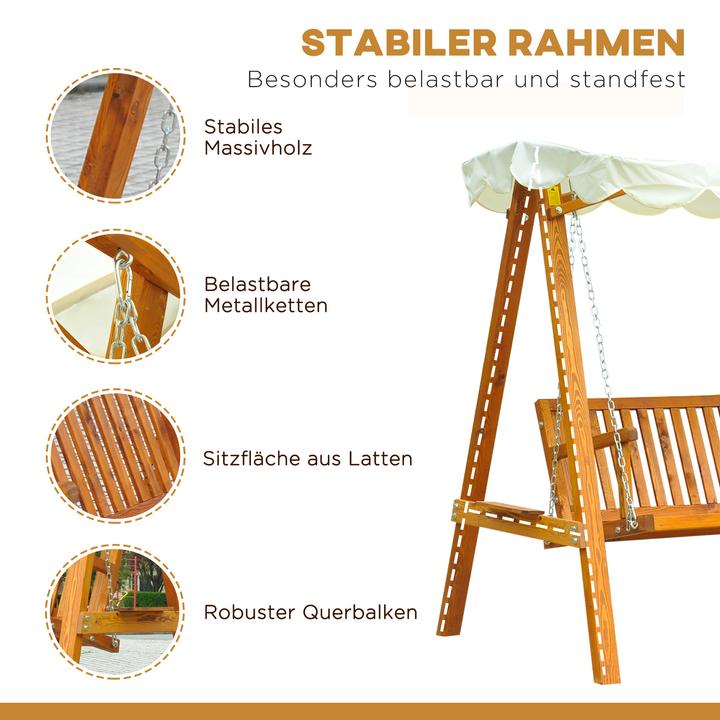 Produktbild Outsunny Hollywoodschaukel Gartenschaukel 3-Sitzer Lärche