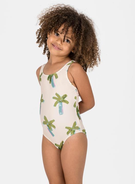 Nabaiji Badeanzug Baby/Mädchen - Print Palmen beige