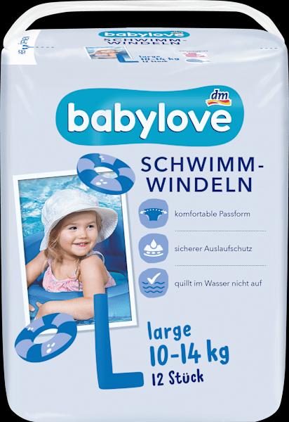 Immagine prodotto dm babylove Pannolini da bagno (Dimensione L, Pacco trasportabile, 12 Pezzo/i)
